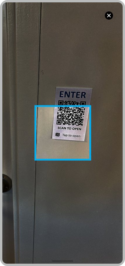 Employees add a door by scanning its QR code.